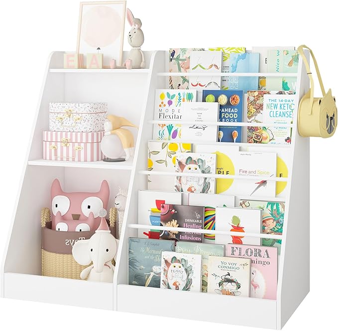 Lkeiyay Kids Bookshelf and Toy Storage, Nursery Bookshelf, Single-Sided Book by LKEIYAY