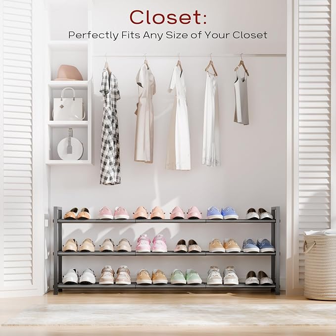 Bumusty 3-Tier Long Expandable Shoe Rack - Image 2