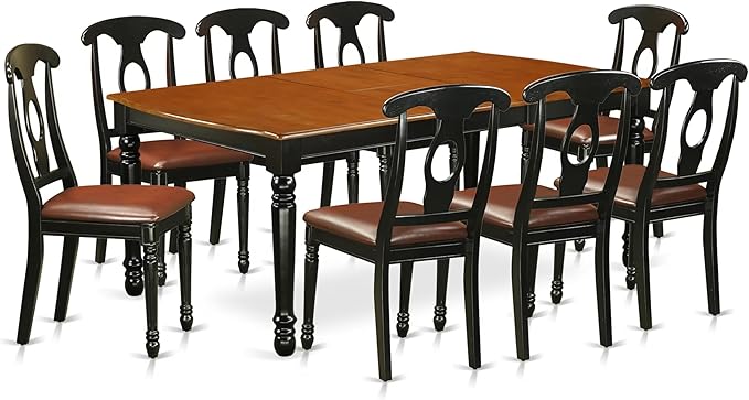 East West Furniture DOKE9-BCH-LC 9 Piece Dining Table Set Includes a Rectangle by EastWestFurniture