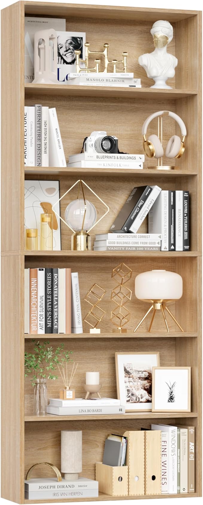 FOTOSOK 6-Tier Open Bookcase and Bookshelf, Freestanding Display Storage by FOTOSOK