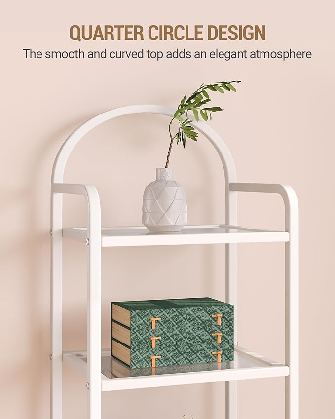 Bookcase Bookshelf, Tempered Glass Bookshelves, Slim Shelving Unit - Image 6