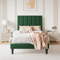 SHA CERLIN Twin Bed Frame/Velvet Upholstered Platform Bed Frame by SHACERLIN
