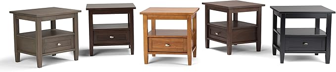 SIMPLIHOME Warm Shaker SOLID WOOD 20 inch Wide Rectangle Transitional End Side - Image 6