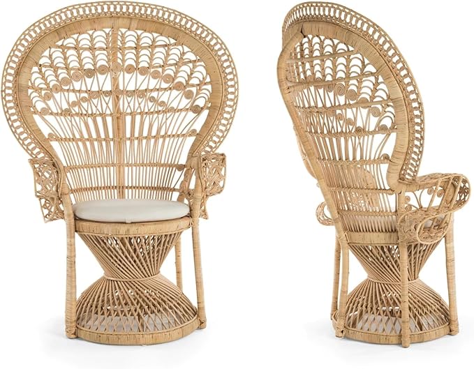 KOUBOO Peacock Grand Peacock Chair, Rattan Chair, Accent Chair - Image 4