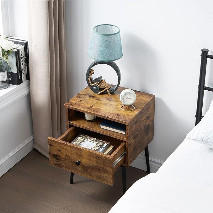 VECELO Modern Nightstands Set of 2, Square End Side Table - Image 6