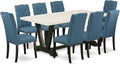 East West Furniture V627EL121-9 9 Piece Dining Table Set Includes a Rectangle by EastWestFurniture