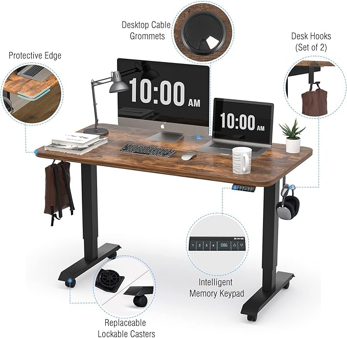 Monomi Electric Height Adjustable Standing Desk, 48x24 Inches Ergonomic Home - Image 7