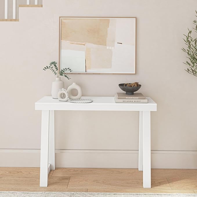 Plank+Beam Solid Wood Console Table, 46.25 Inch, Sofa Table, Narrow Entryway - Image 3