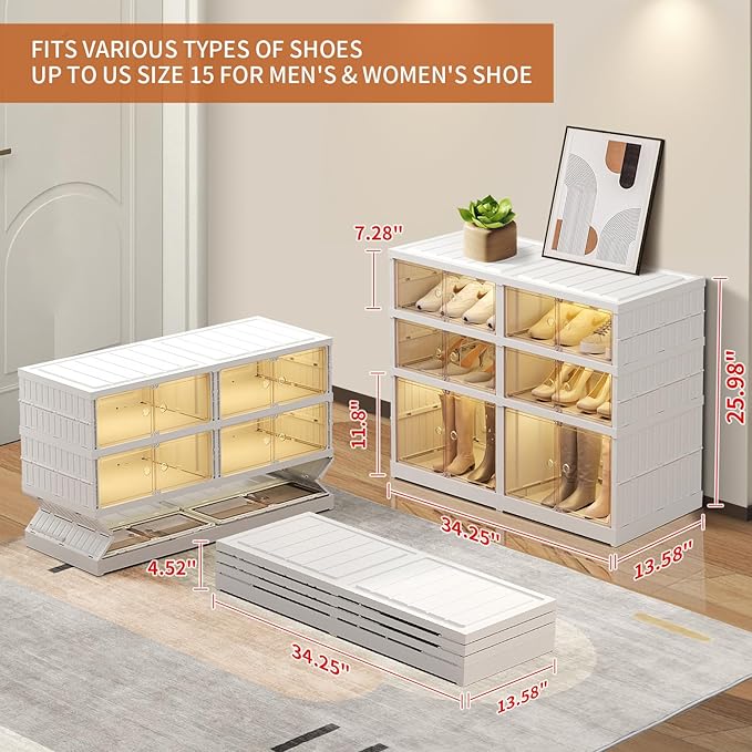 3 Tier Foldable Shoe Rack Organizer - Image 3