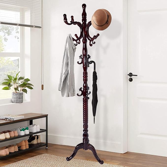 Wooden Coat Rack Freestanding, Vintage Coat Racks by VKETU