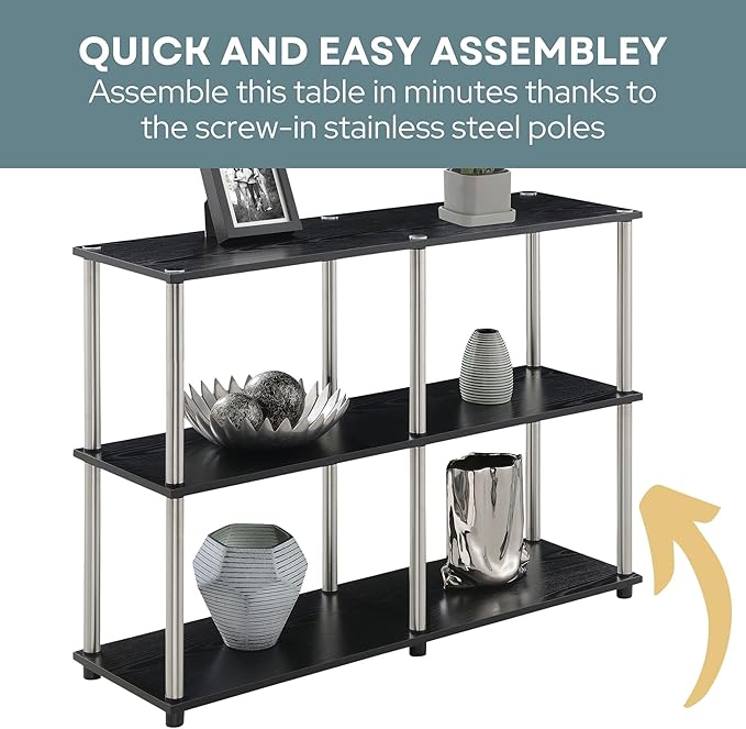 Convenience Concepts Designs2Go No Tools 3 Tier Wide Console Table 42" - Image 8
