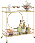 RiteSune Gold Bar Cart, Modern Wine Cart by RiteSune