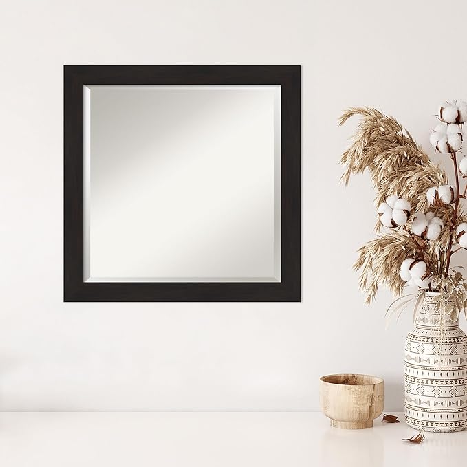 Amanti Art Brown Wall Mirror 24x24 Furniture Espresso Narrow Square Bathroom - Image 5