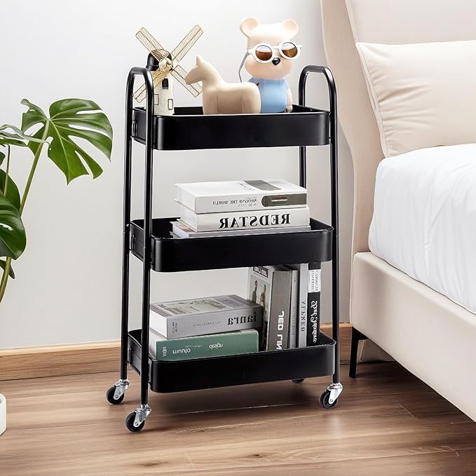 SETTFRFE 3 Tier Rolling Cart Metal, File and Art Cart - Image 3