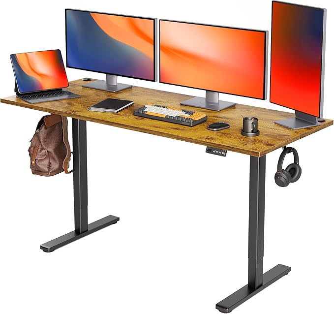 Seang Standing Desk with Adjustable Height, 63x24 Inch Electric Stand Up Desk by Unknown