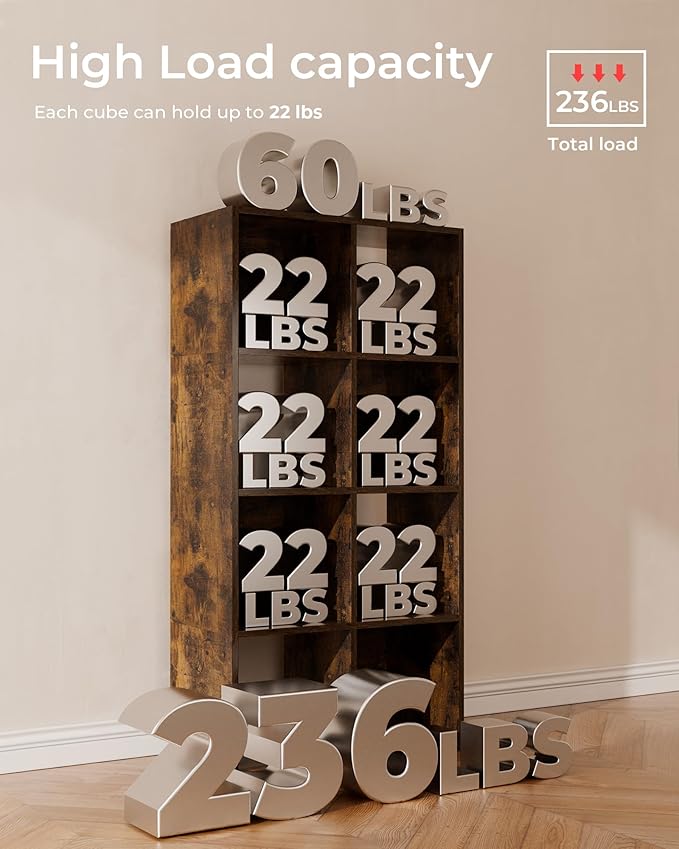GTPLAYER 8-Cube Storage Organizer, Fits 11" Bins, Vertical or Horizontal Use - Image 5