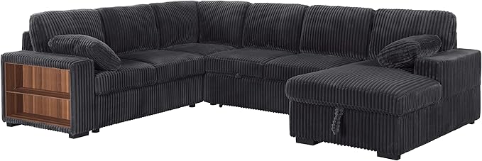 Eafurn Oversized U Shaped Convertible Sleeper Sectional Sofa w/Pull Out Couch - Image 6
