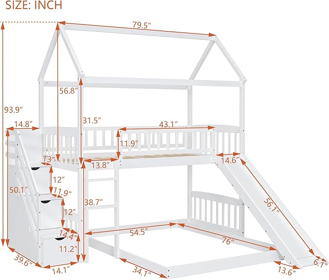 Ball & Cast Twin Over Twin Size House Bunk Bed - Image 2