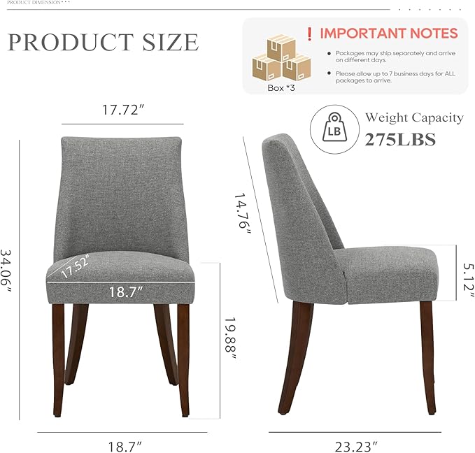 COLAMY Upholstered Dining Chairs Set of 6, Mid Century Modern Kitchen Chairs - Image 8