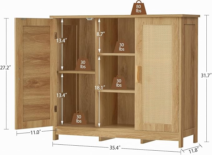 Iwell Rattan Storage Cabinet - Image 3