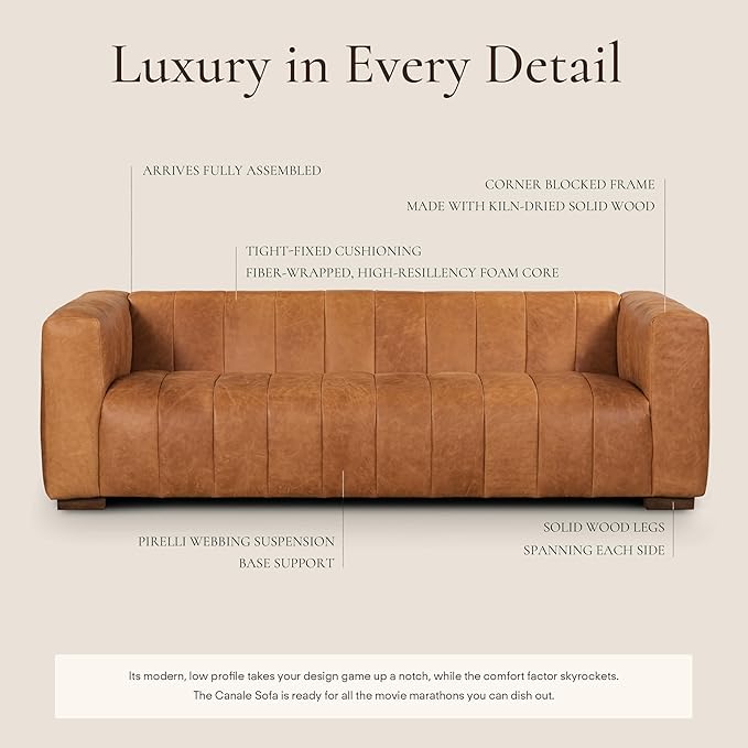 Poly & Bark Canale Leather Couch - Image 5