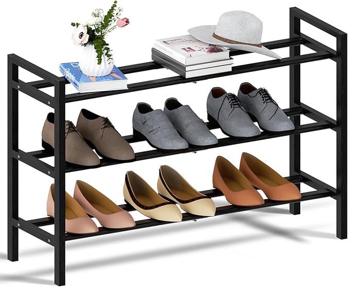 Haddockway Bamboo Shoe Rack for Closet, Free Standing Shoe Organizer by Haddockway