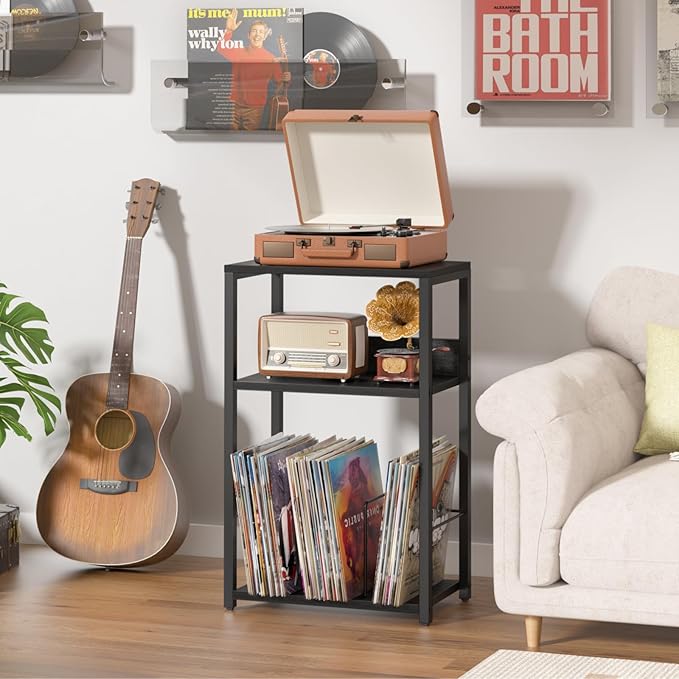 LELELINKY Record Player Stand Set of 2, 3-Tier End Side Table - Image 7