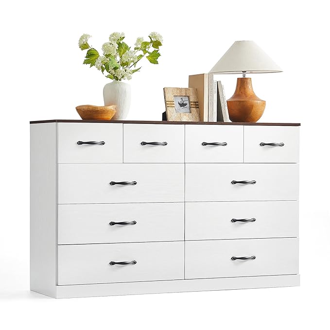 LINSY HOME 10 Drawer Dresser for Bedroom, Modern TV Stand Dressers - Image 9