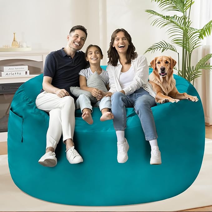 HABUTWAY Bean Bag Chair: Giant 5' Memory Foam Furniture Bean Bag Chairs - Image 5