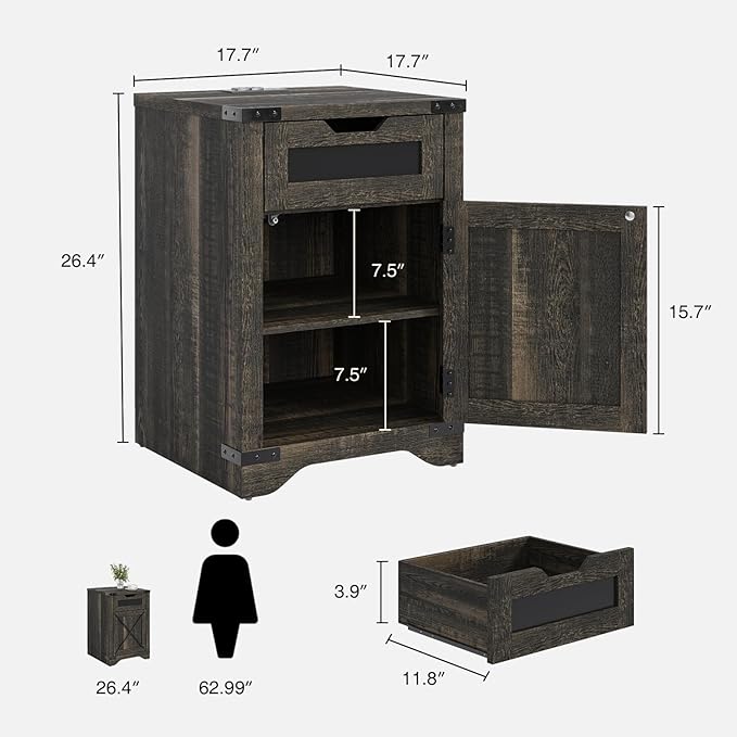 Farmhouse End Table Set of 2 - Image 2