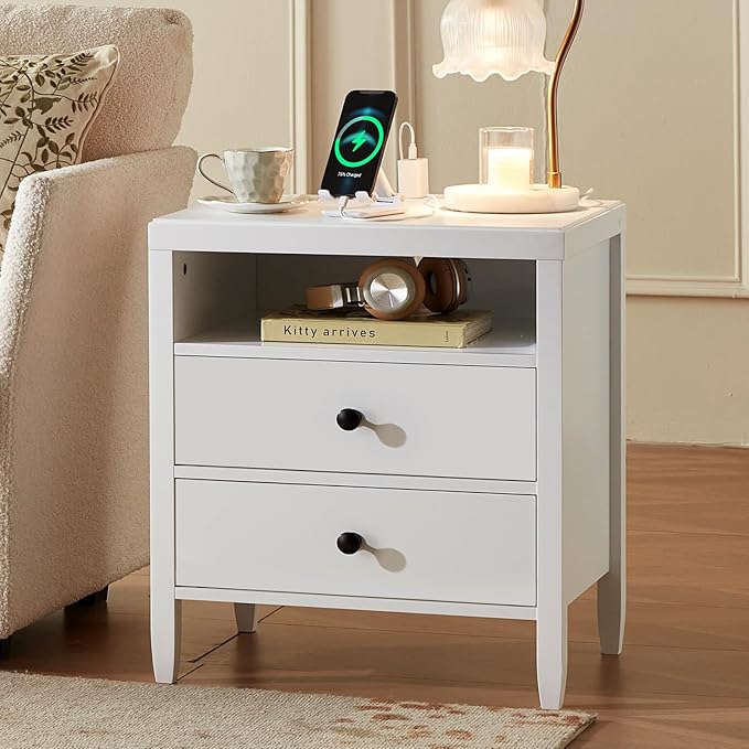 Huuger White Nightstand Set of 2, Night Stand - Image 5