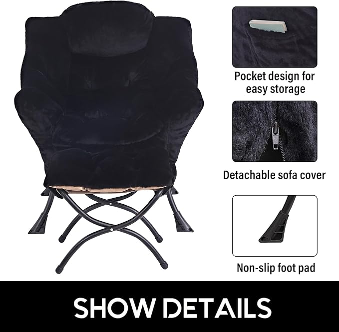 LITA Lazy Chair with Ottoman, Modern Accent Leisure Upholstered Sofa Chair - Image 5