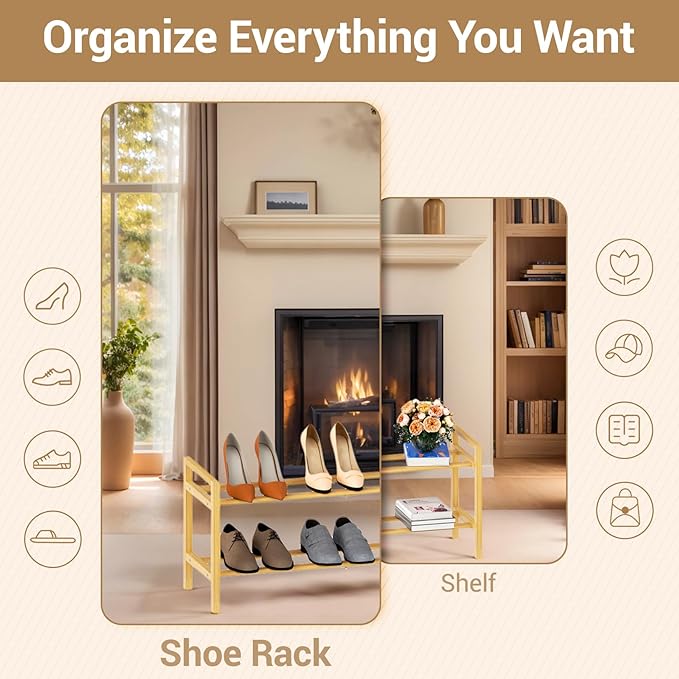 Haddockway Bamboo Shoe Rack for Closet, Free Standing Shoe Organizer - Image 5