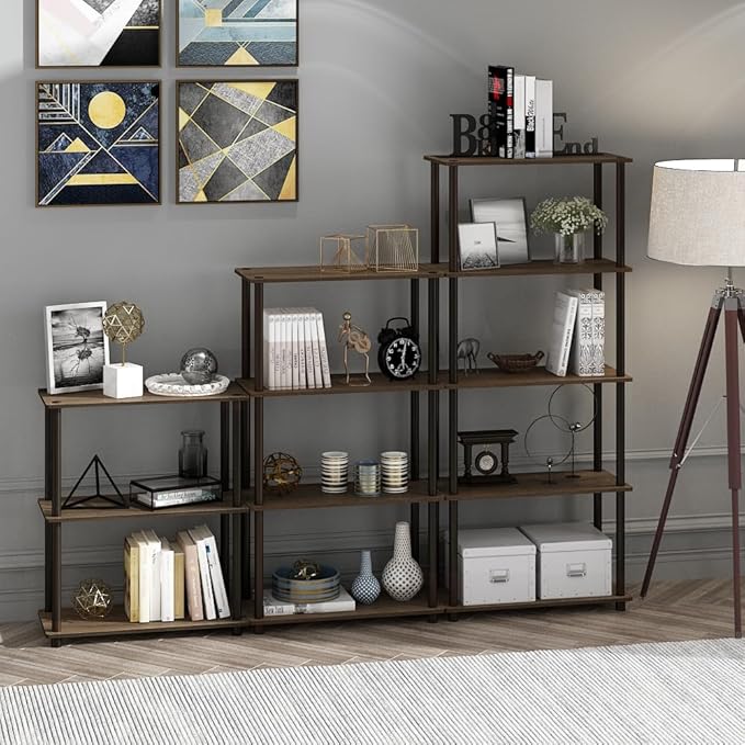 Furinno Turn-N-Tube 4-Tier Multipurpose Shelf Display Rack, Round Tubes - Image 4