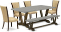 East West Furniture V797VE703-6 6 Piece Dining Table Set Contains a Rectangle by EastWestFurniture