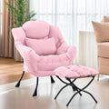 Lazy Chair with Ottoman, Modern Lounge Chair with Lumbar Pillow, Accent Cozy by Furlide