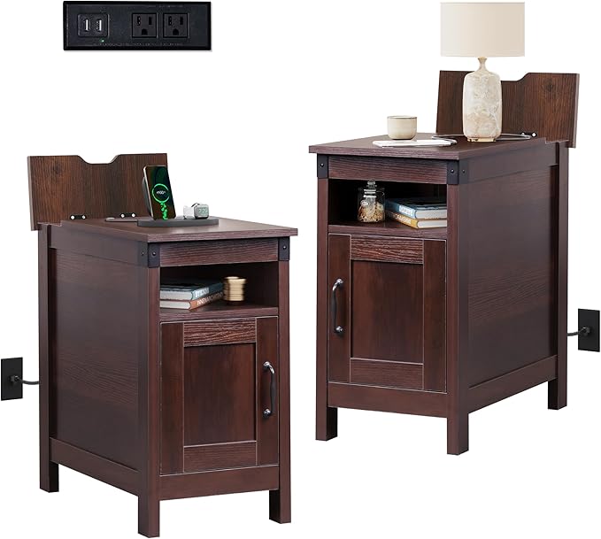 WLIVE Narrow End Table Set of 2 by WLIVE
