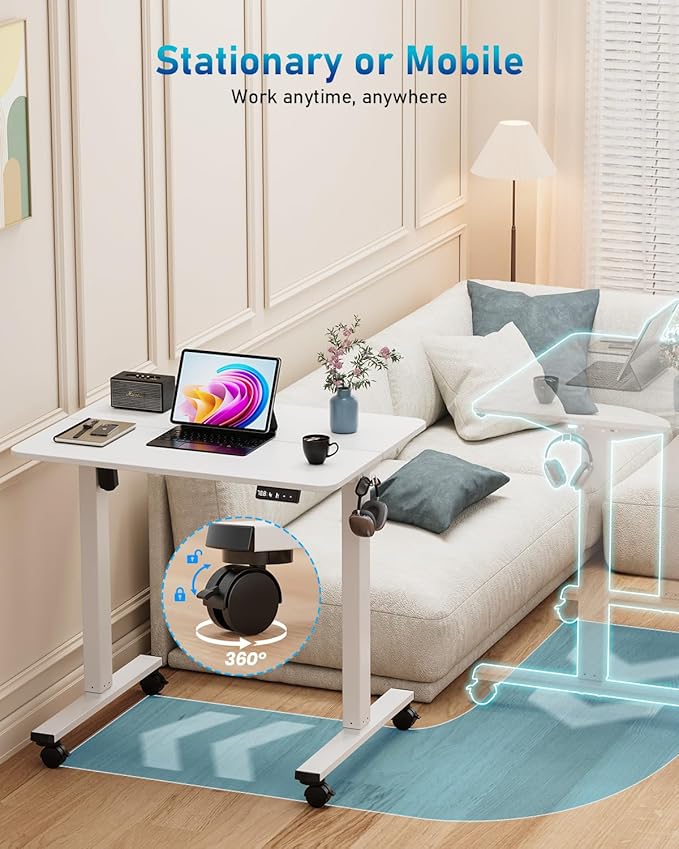 Small Height Adjustable Electric Standing Desk, 31.5" x 23.6" Sit Stand up Desk - Image 4