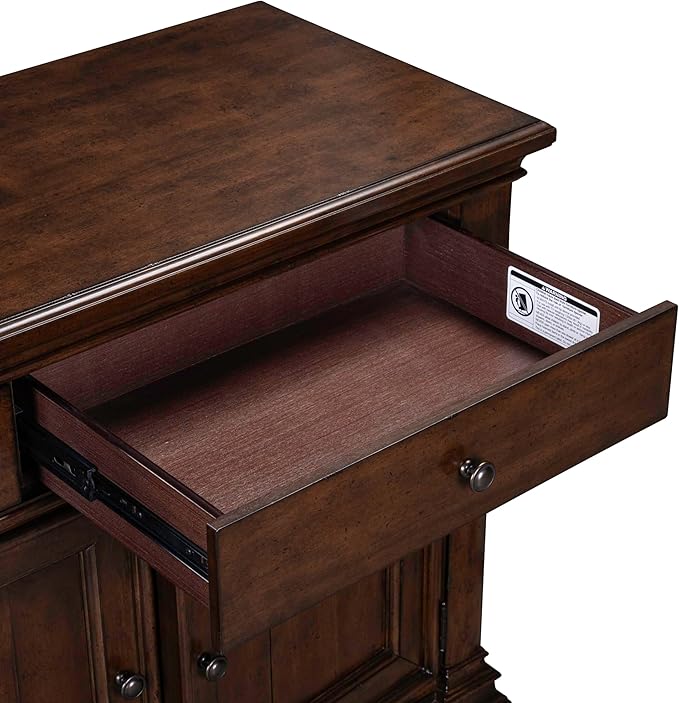 Liberty Furniture Arden Road TV Console, 74 Inch, Satin Cherry, 3 Drawers - Image 9