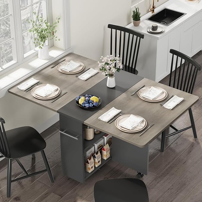 GarveeHome Folding Dining Table, Space Saving Farmhouse Dining Table by GarveeHome