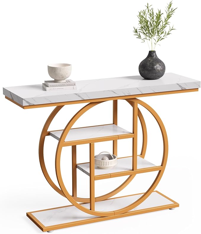 LITTLE TREE Console Table, 4-Tier Entryway Table Behind Couch Table, 41.3-Inch - Image 8