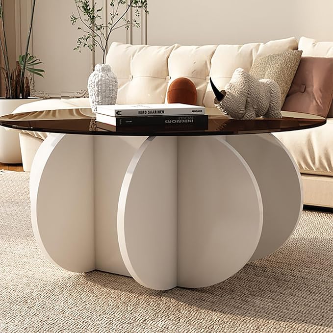 Mid Century Modern Round Glass Coffee Table - Image 5