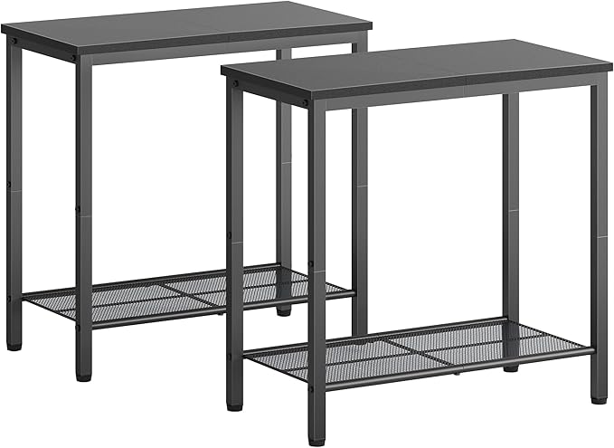 Hoctieon 2 Tier End Table, Sofa Side Table, Narrow Side Shelf - Image 9