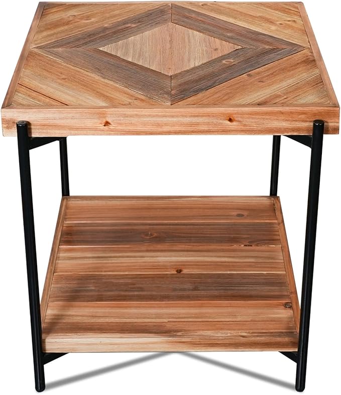 CONSDAN StoneCreek Solid Fir Wood Side Table - Image 8
