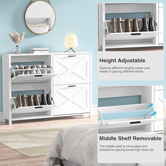 47" W Large Shoe Storage Cabinet - Image 5