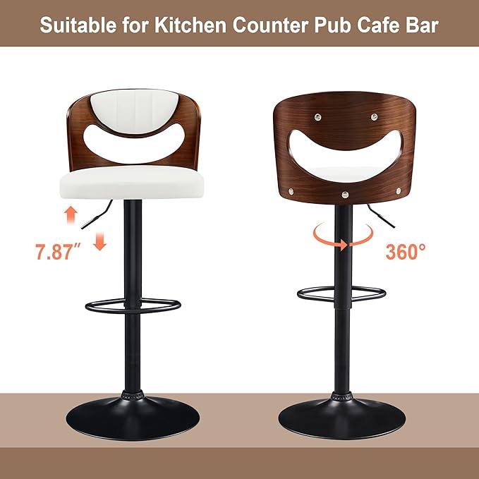 VECELO BarStools Set of 4, Kitchen Island Stools - Image 7