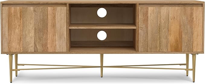 SIMPLIHOME Fallon SOLID MANGO WOOD 60 inch Wide Contemporary TV Media Stand in - Image 6