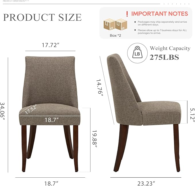 COLAMY Upholstered Dining Chairs Set of 4, Mid Century Modern Kitchen Chairs - Image 8