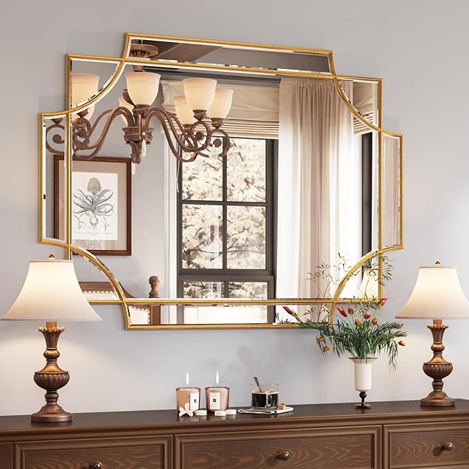 Kelly Miller Large Gold Decorative Mirror by KellyMiller