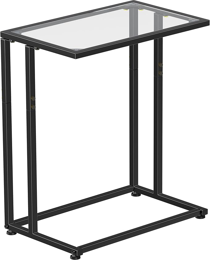 Simple Trending C Table Tempered Glass End Table, Couch Side Table, Snack by SimpleTrending